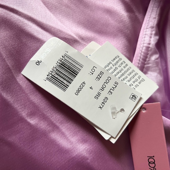 Aqua Lilac Satin Halter Maxi Dress - Picture 5 of 9